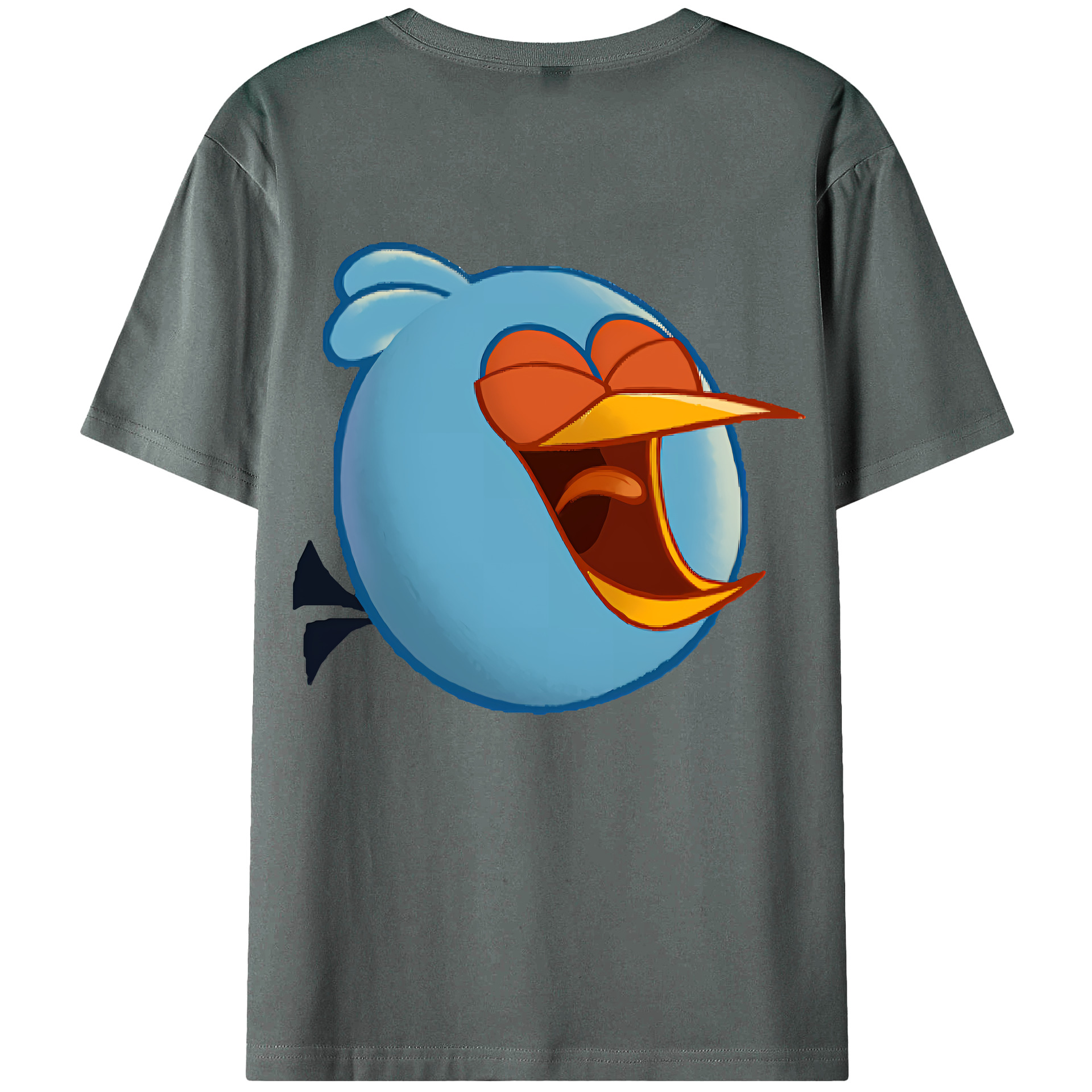 （画像用） Angry Birds アングリーバード 綿100％ メンズ半袖Tシャツ（バックプリント） 通気性